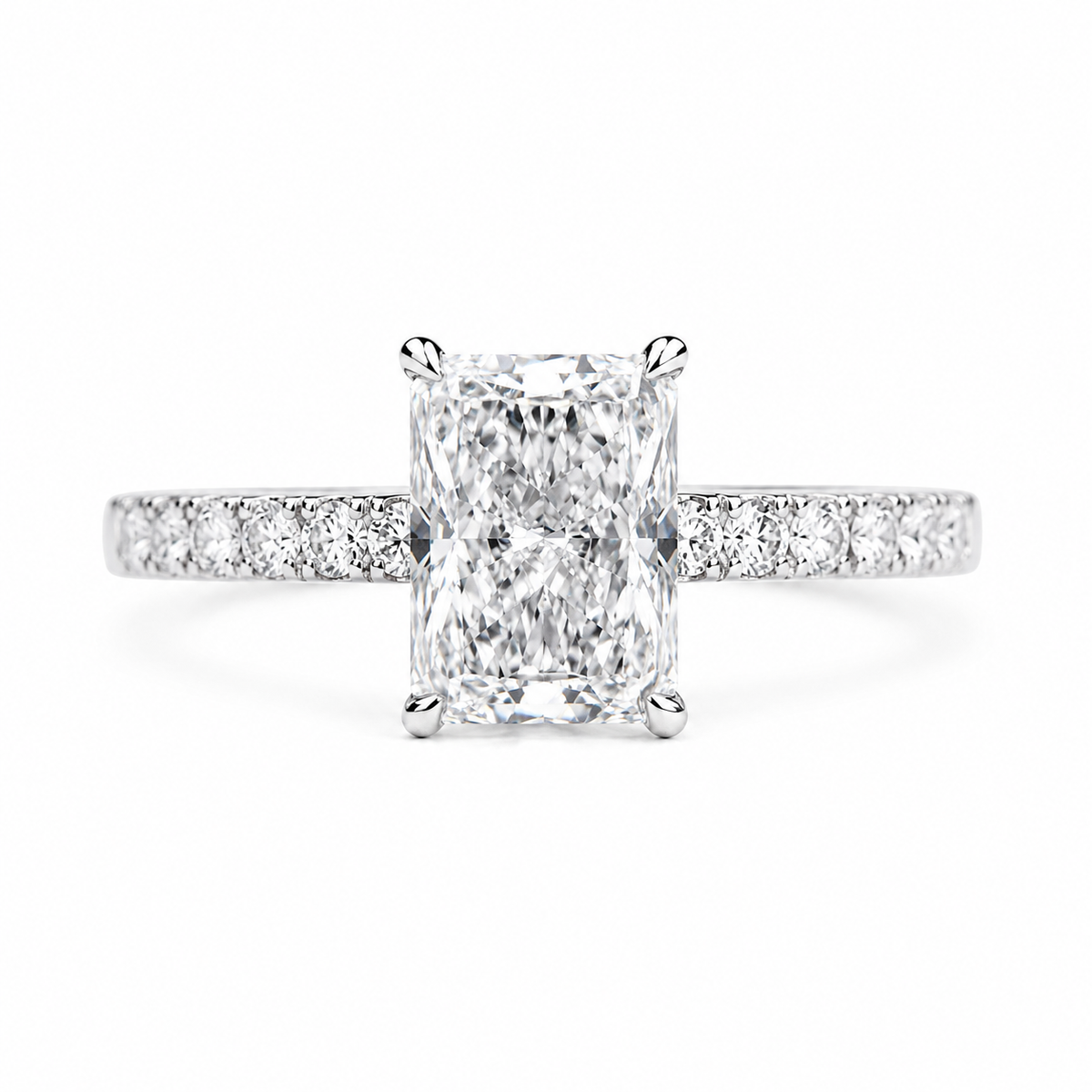 Radiant Pavé Diamond Ring