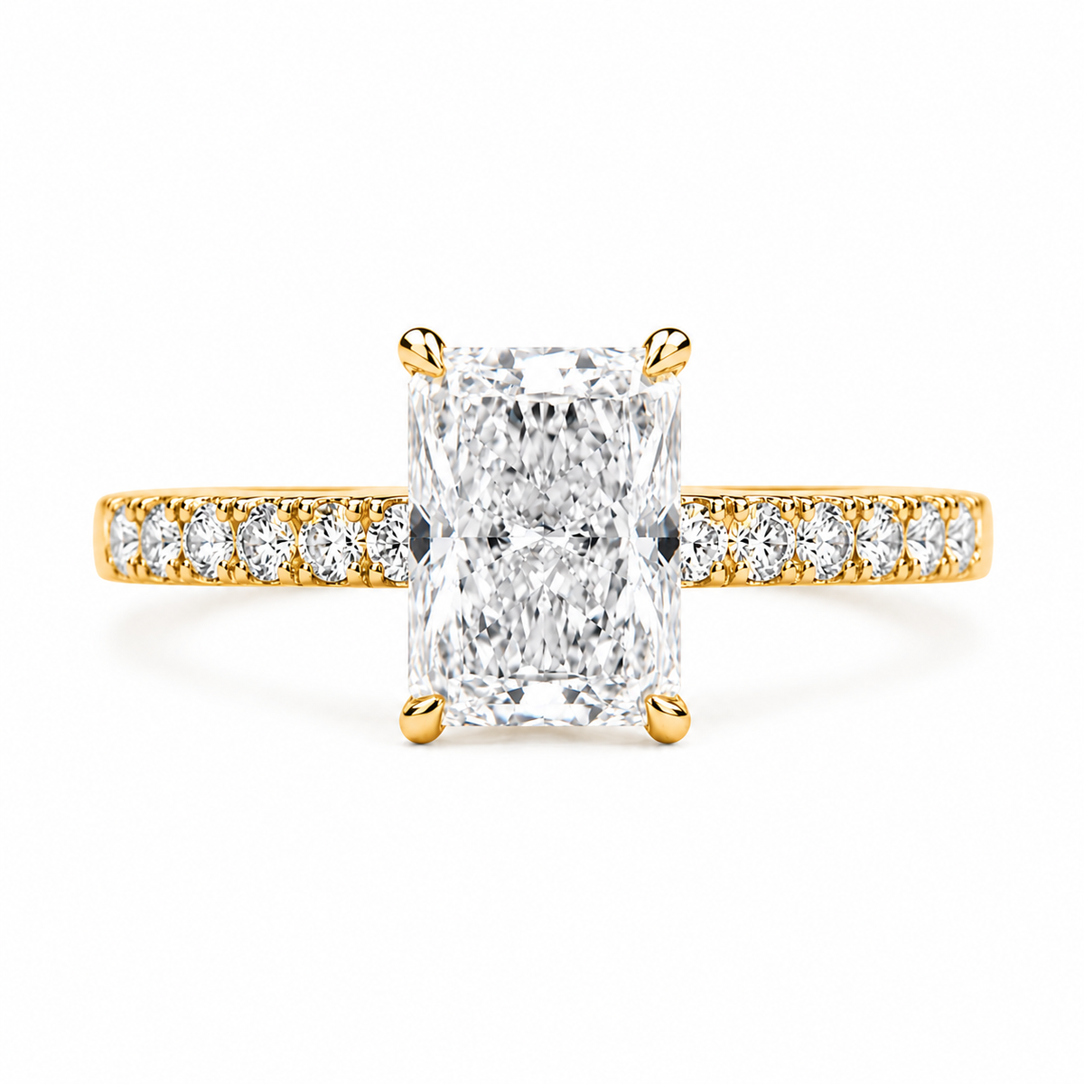 Radiant Pavé Diamond Ring