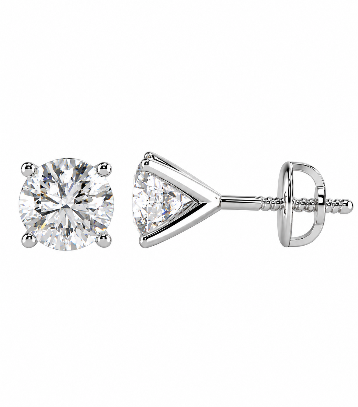 Classic Round Diamond Stud Earrings