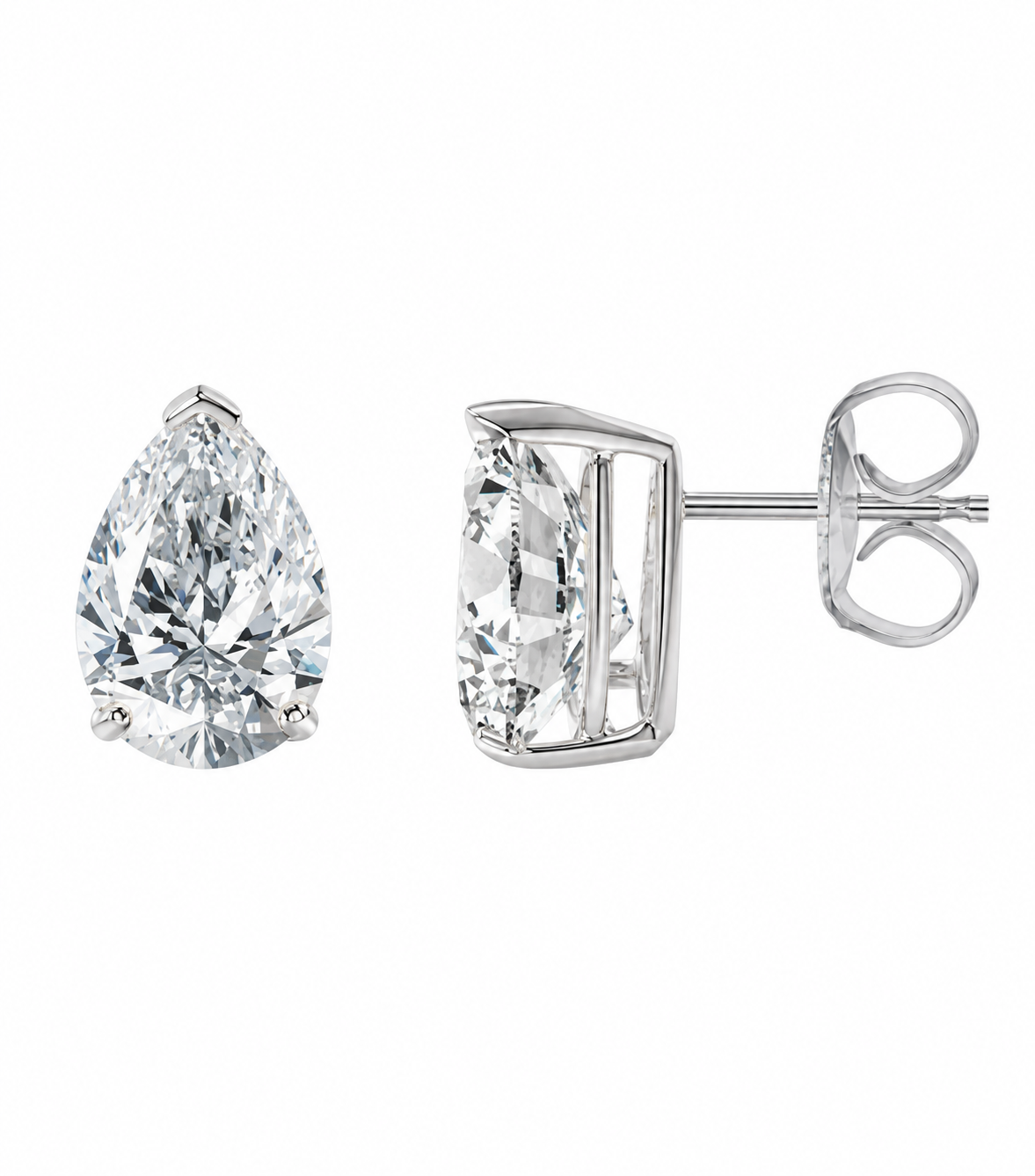 Pear Diamond Stud Earrings