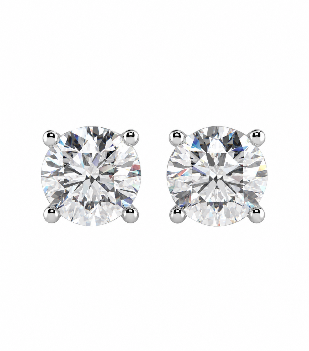 Classic Round Diamond Stud Earrings