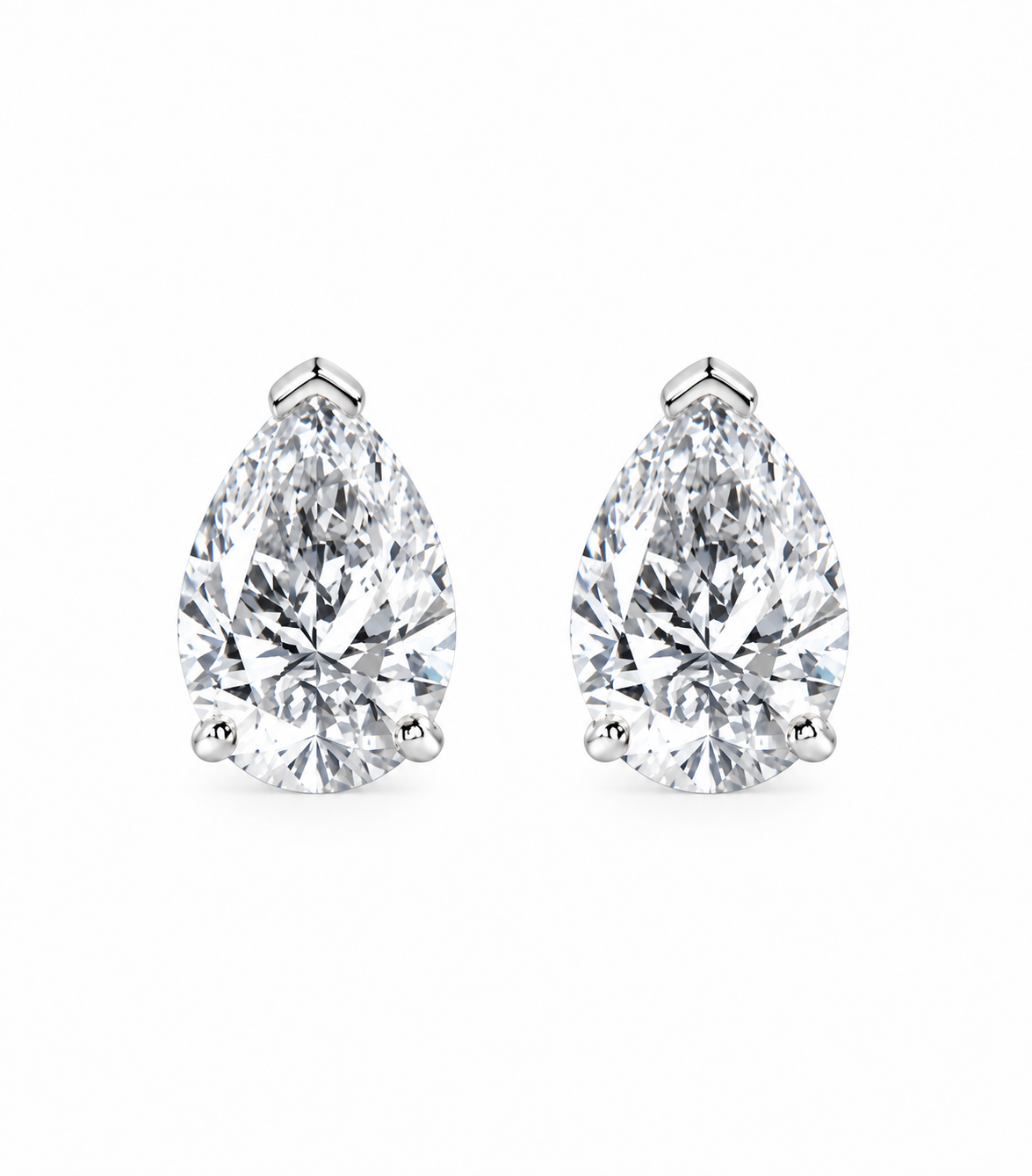 Pear Diamond Stud Earrings