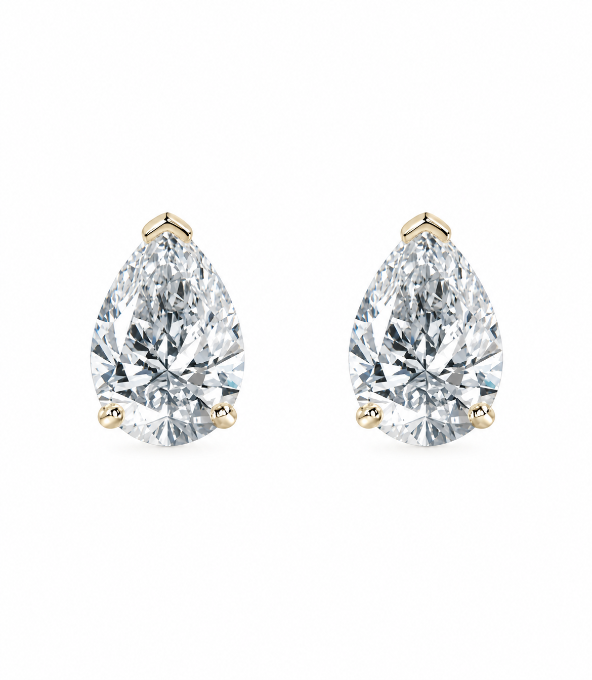 Pear Diamond Stud Earrings