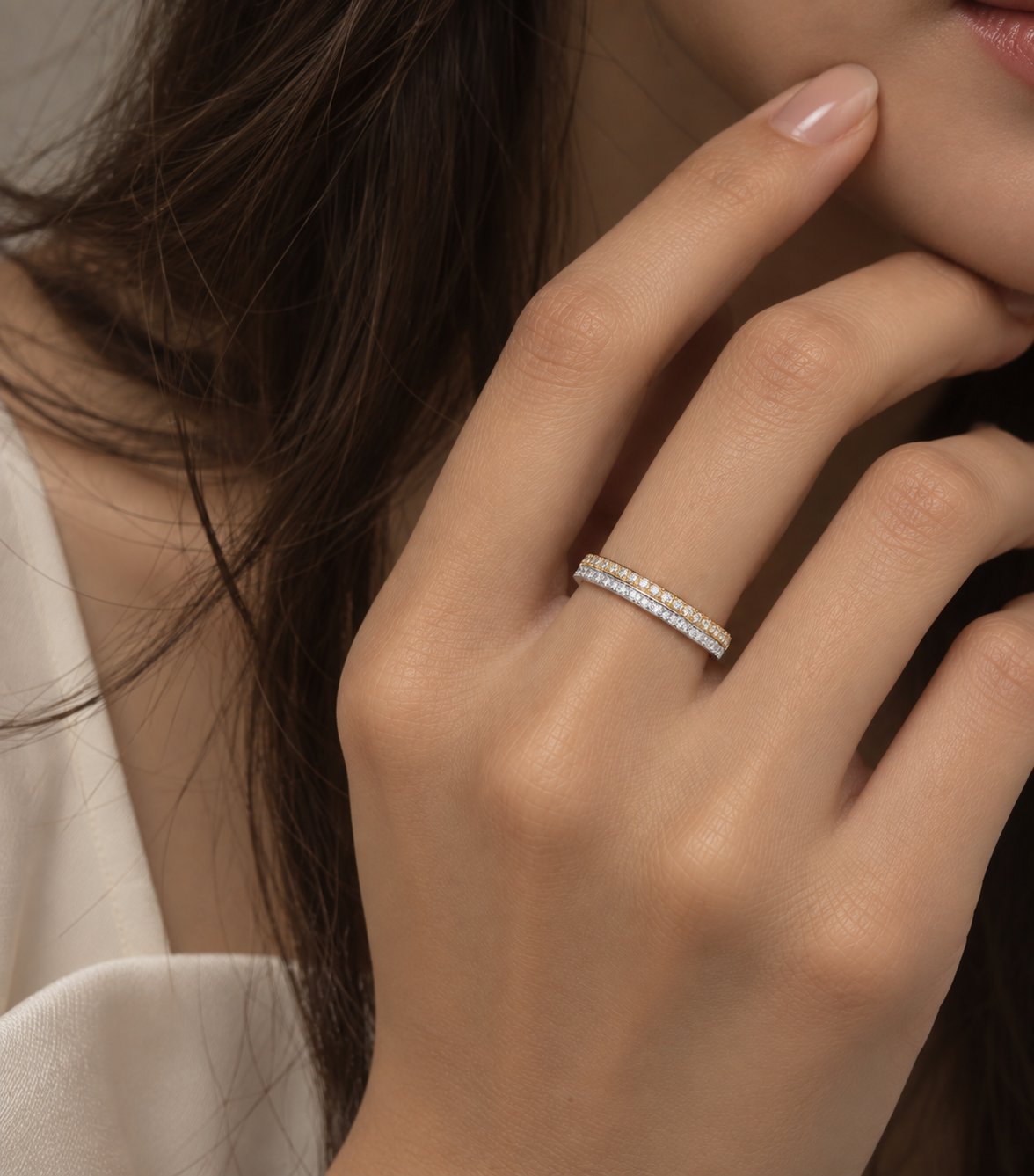 Duo Pavé Diamond Band
