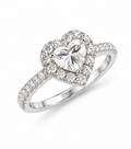 Heart Halo Diamond Ring