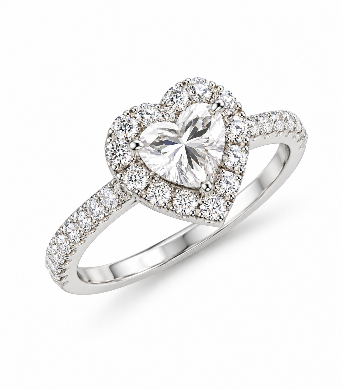 Heart Halo Diamond Ring