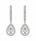 Pear Halo Drop Earrings