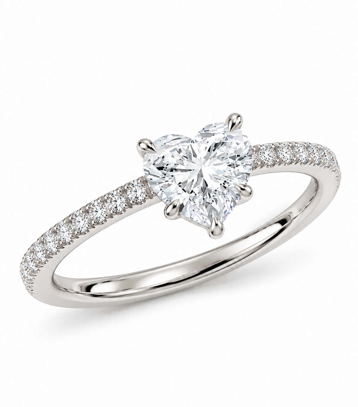 Heart Pavé Diamond Ring