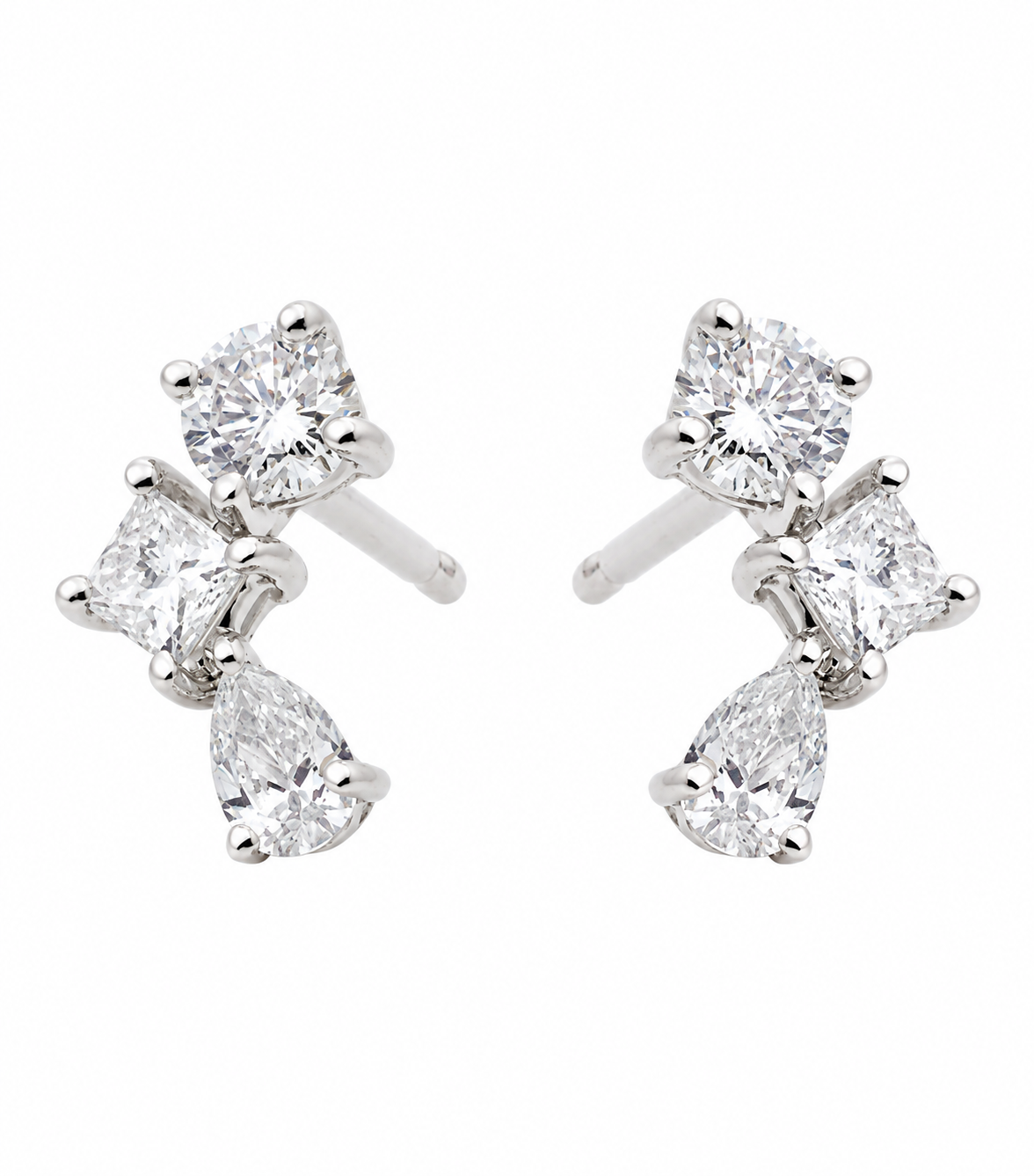Trio Diamond Drop Earrings