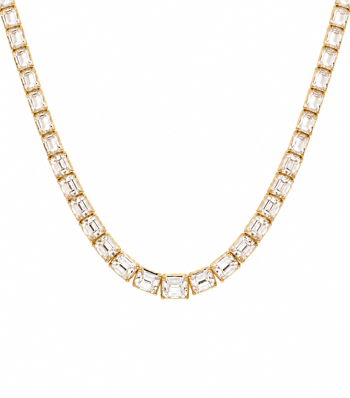 Emerald Diamond Tennis Necklace