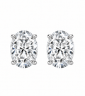 Oval Diamond Stud Earrings