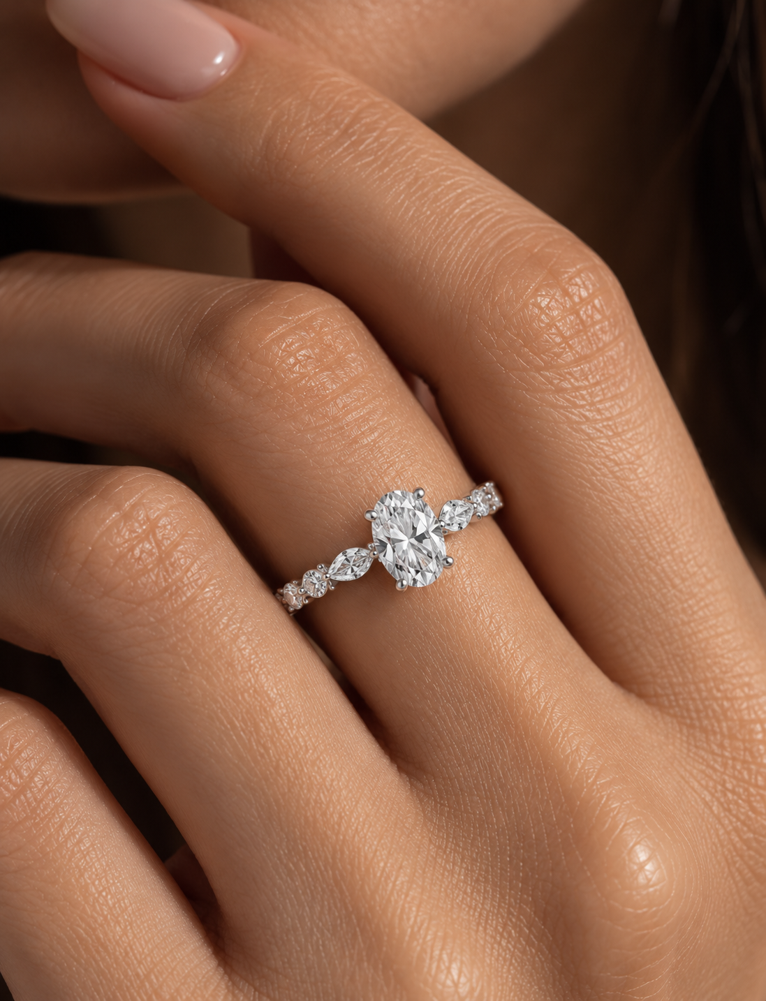 Oval Marquise Diamond Ring