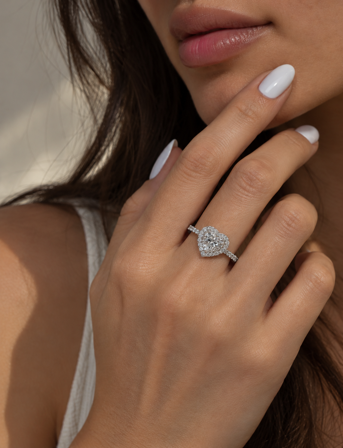 Heart Halo Diamond Ring