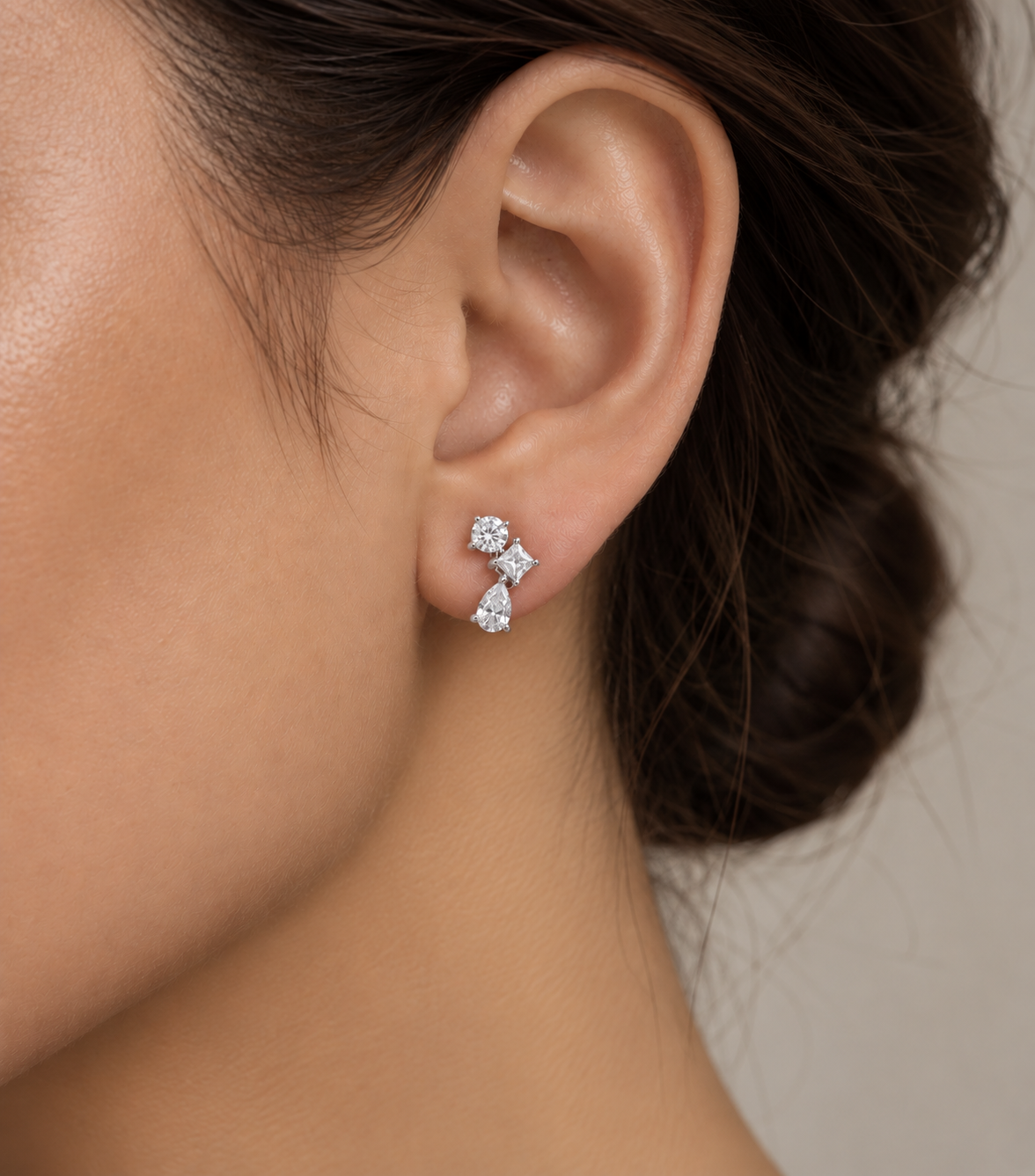 Trio Diamond Drop Earrings