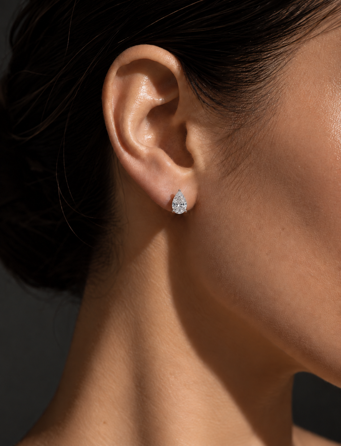 Pear Diamond Stud Earrings