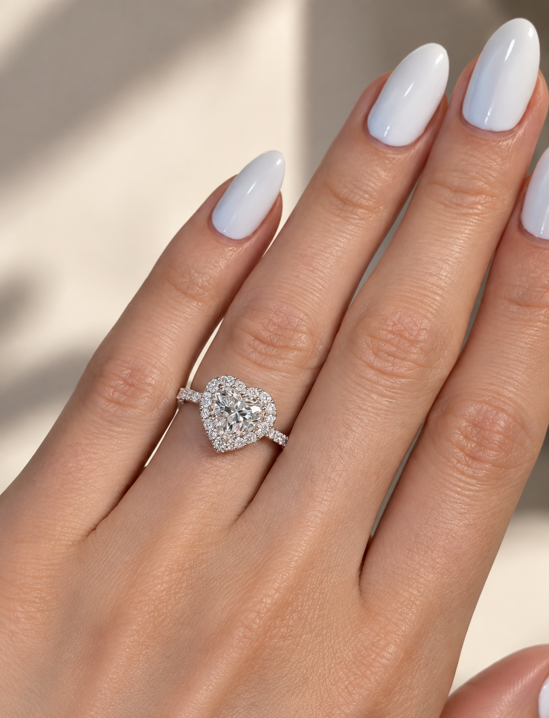 Heart Halo Diamond Ring