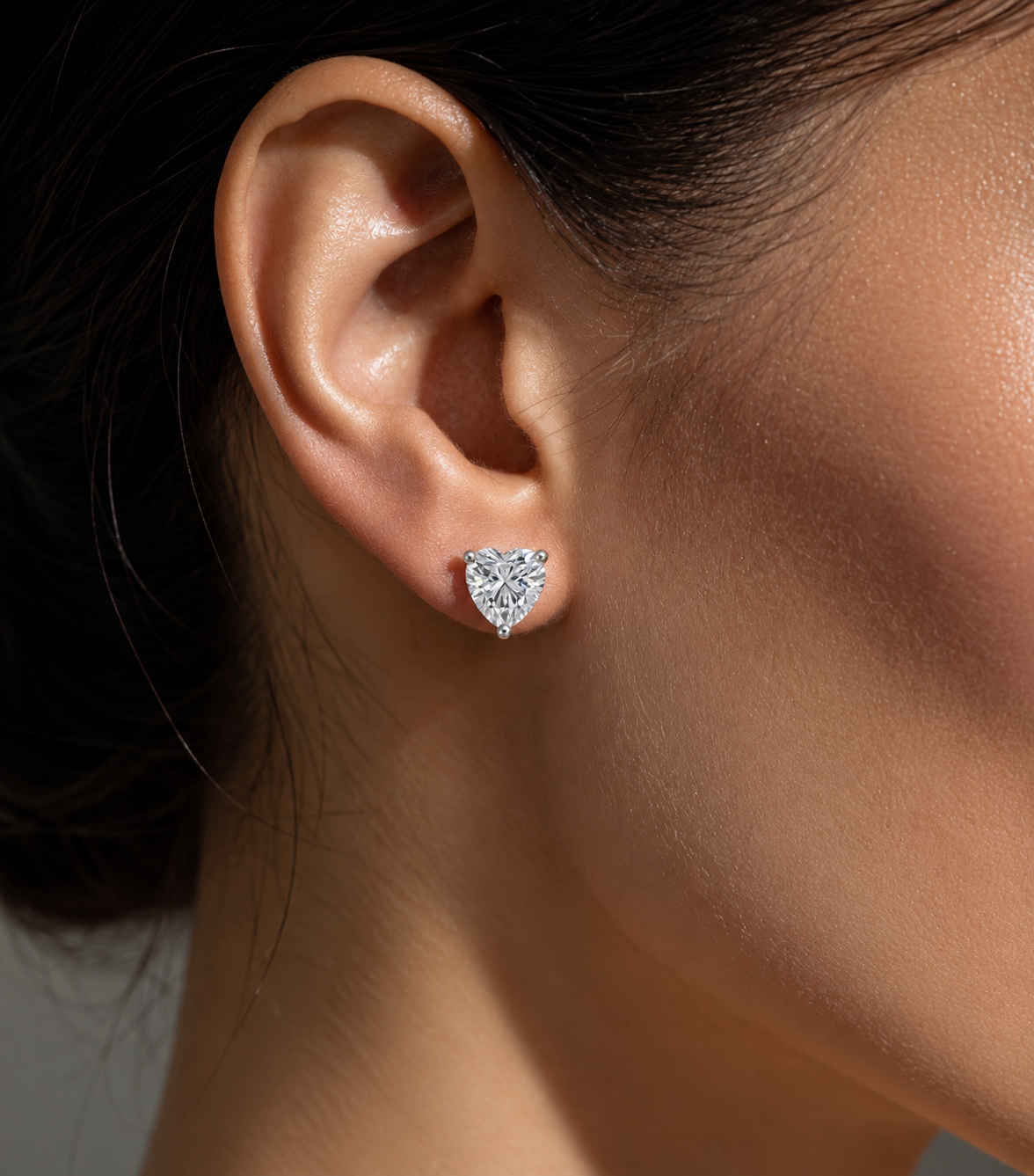Heart Diamonds Stud Earrings