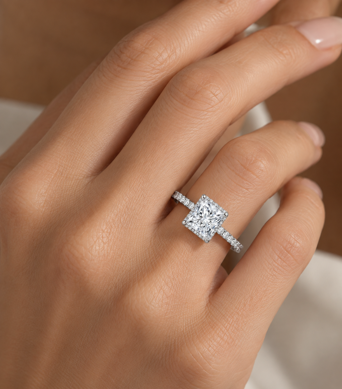 Princess Pavé Diamond Ring