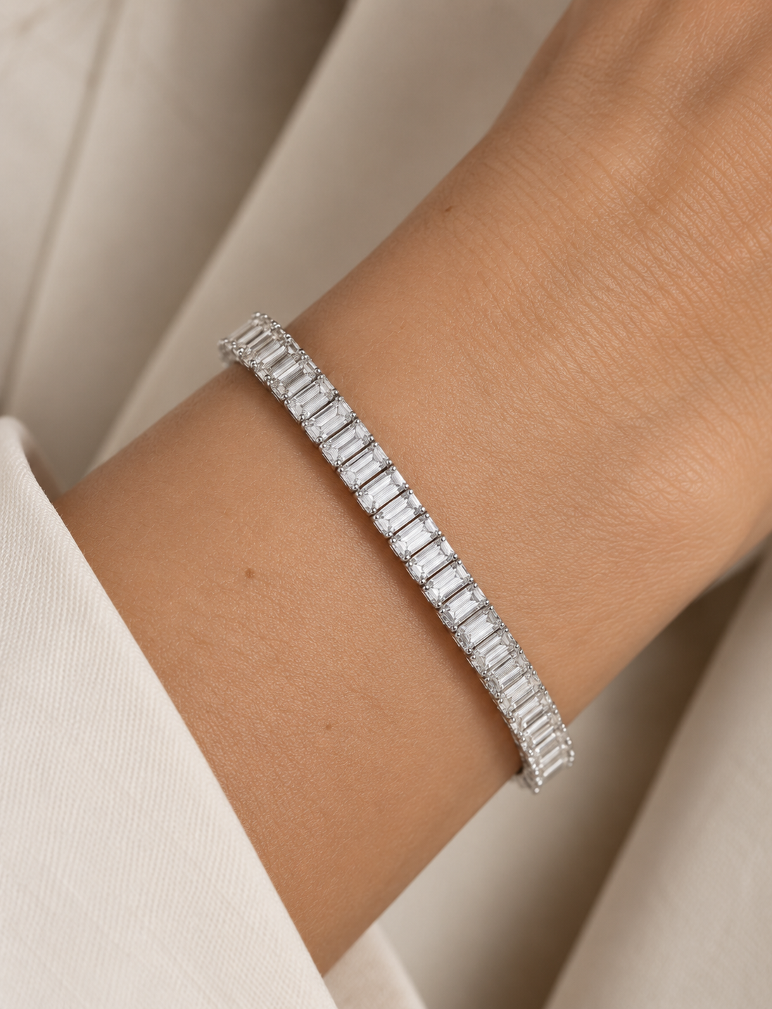 Emerald Diamond Tennis Bracelet