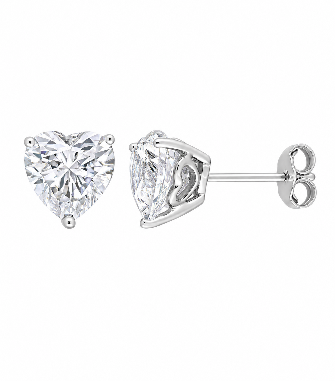 Heart Diamonds Stud Earrings