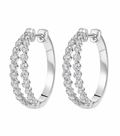 Double Row Diamond Hoops