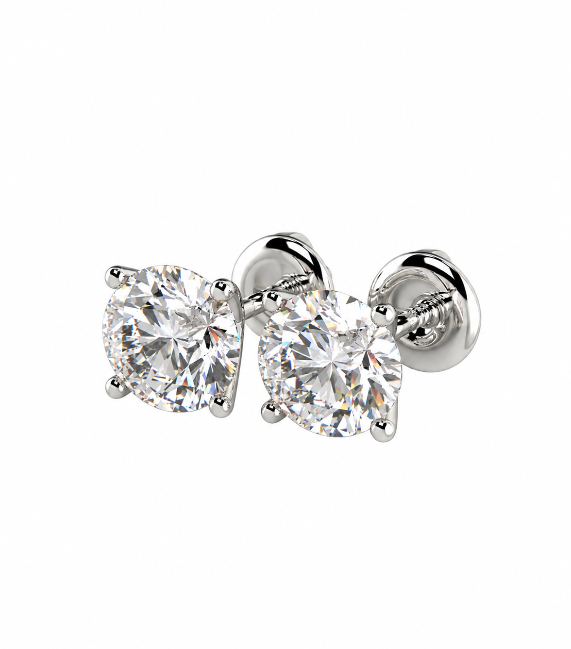 Classic Round Diamond Stud Earrings