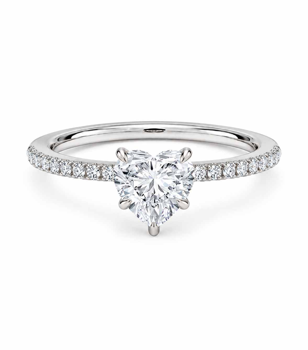 Heart Pavé Diamond Ring
