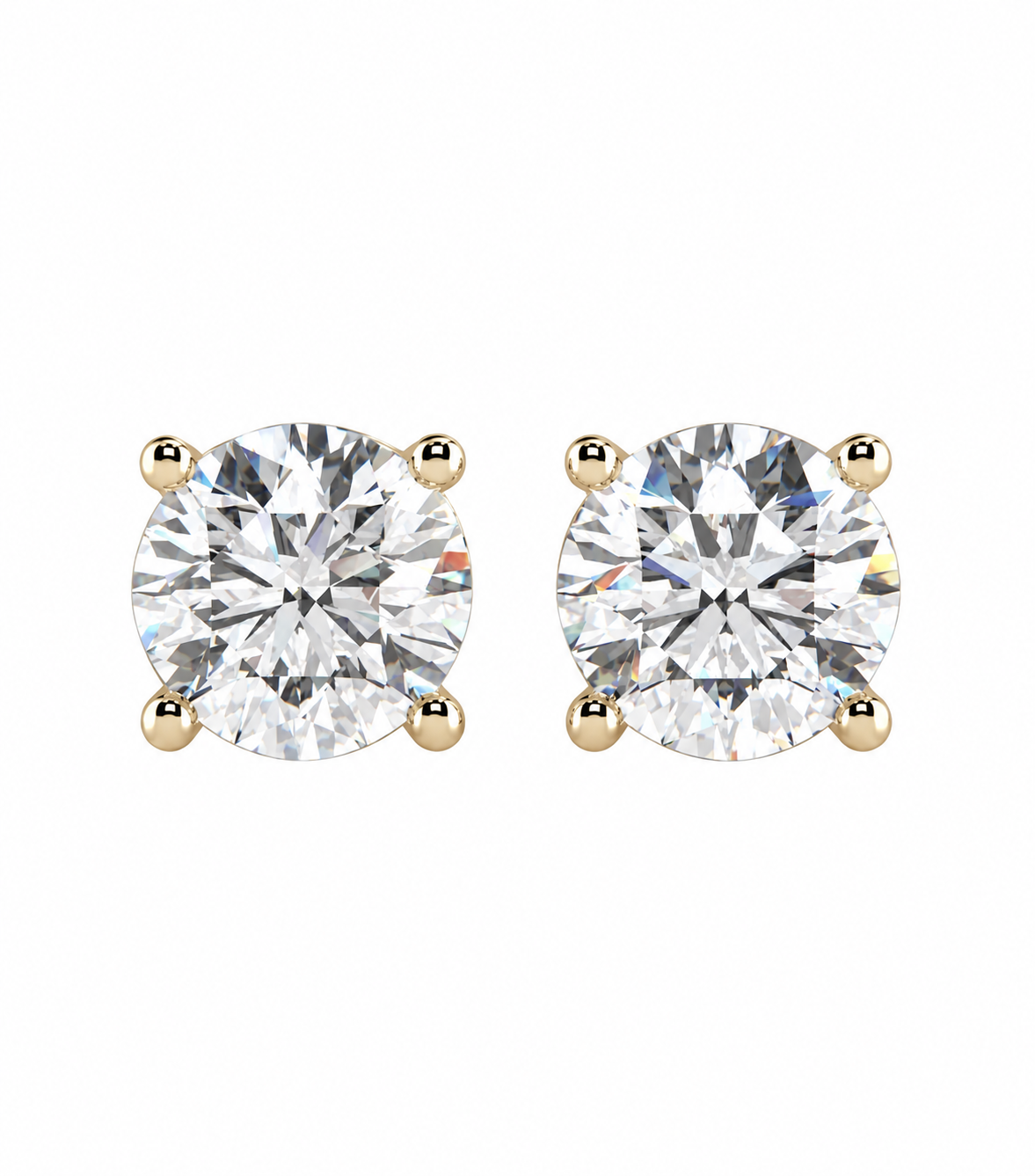 Classic Round Diamond Stud Earrings
