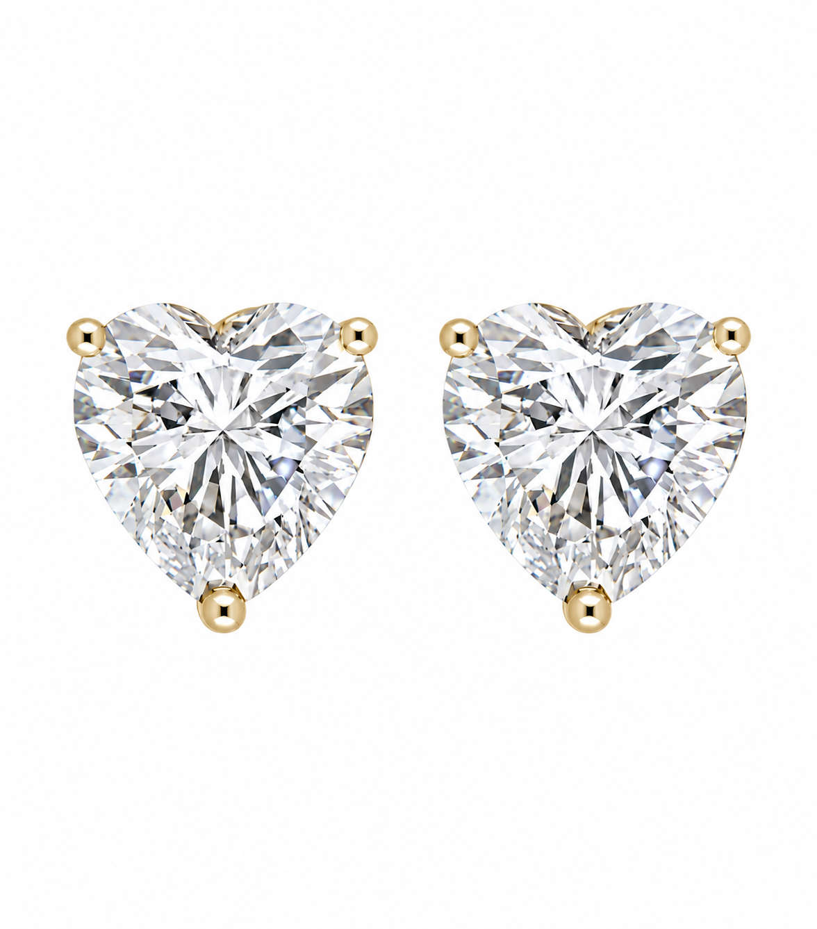 Heart Diamonds Stud Earrings