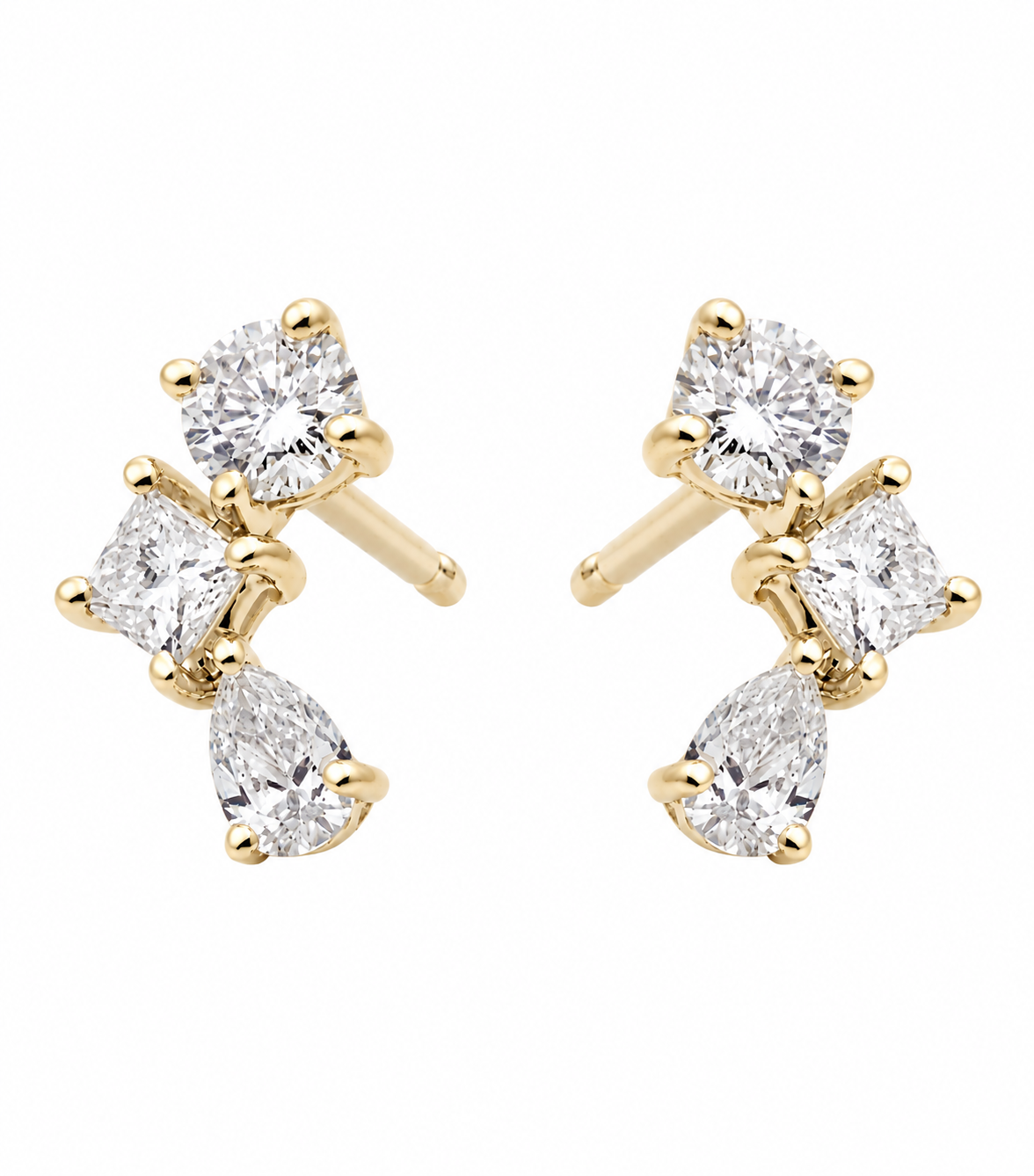 Trio Diamond Drop Earrings