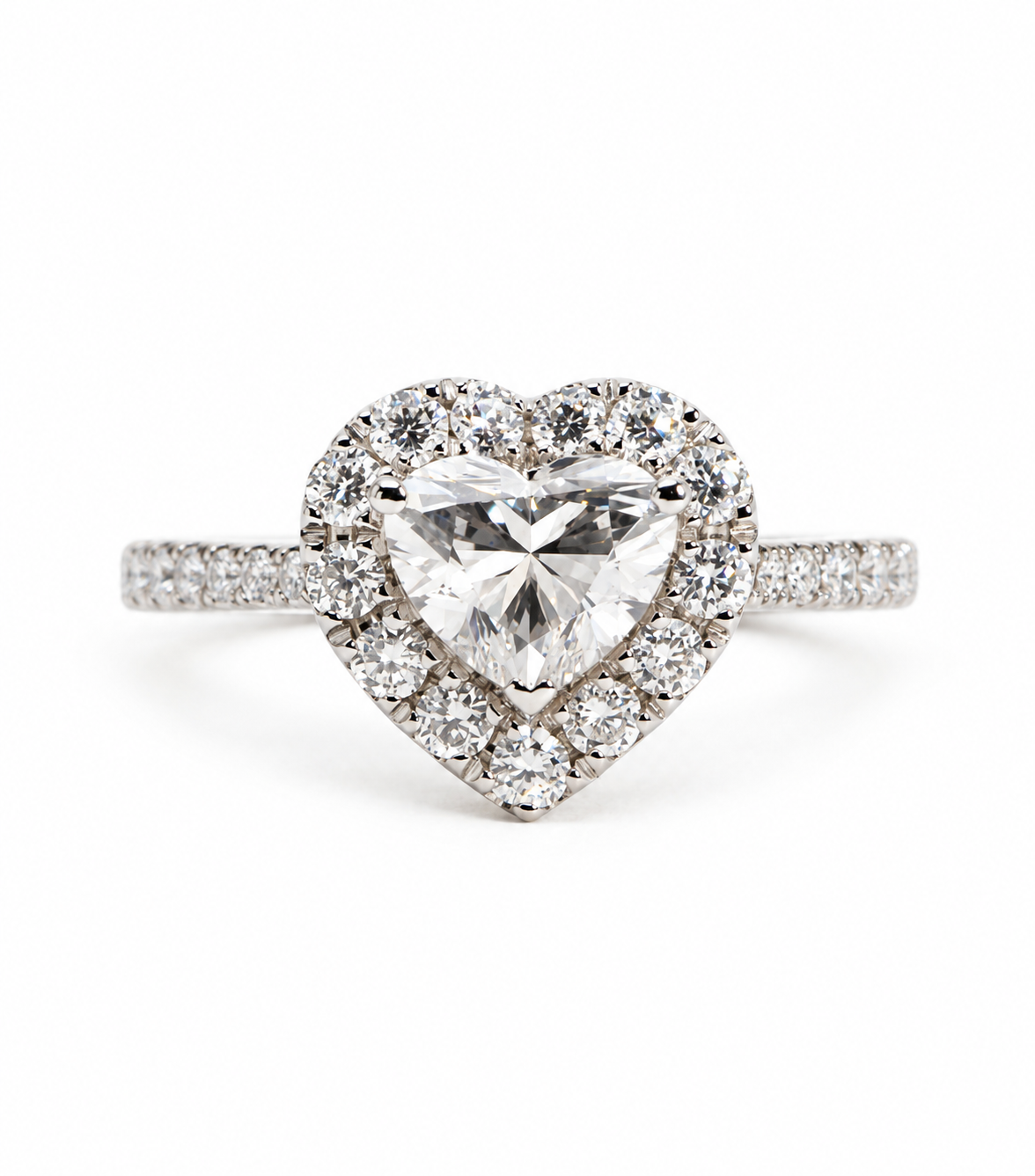Heart Halo Diamond Ring