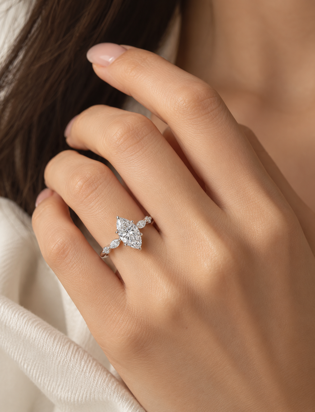 Marquise Vine Diamond Ring