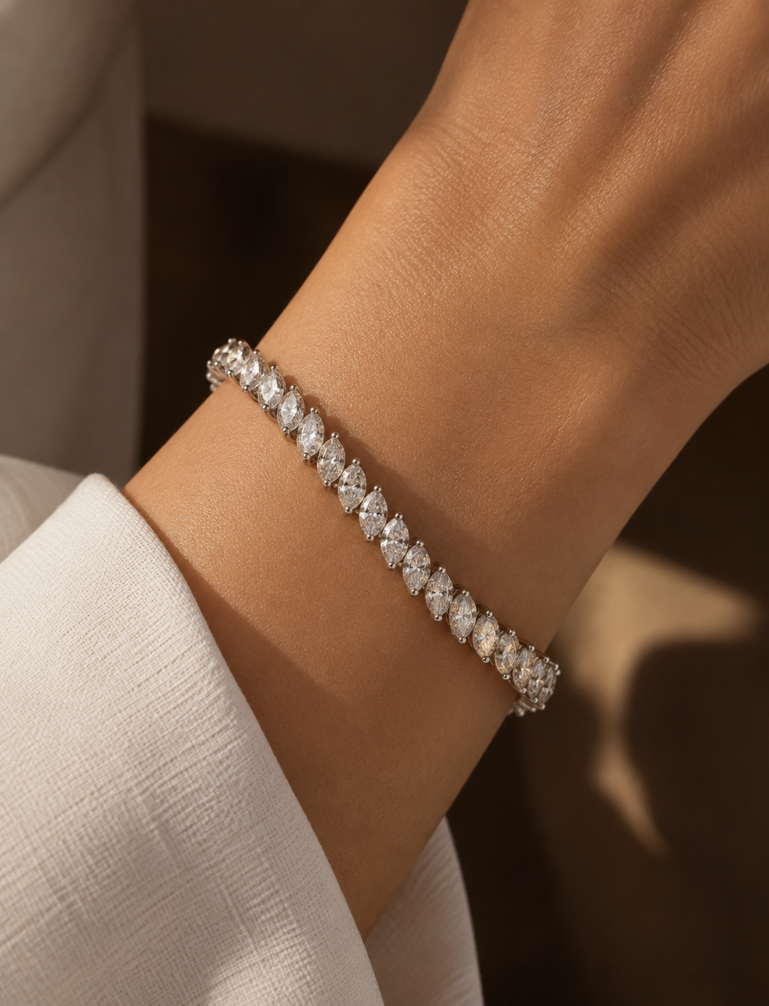Marquise Diamond Tennis Bracelet