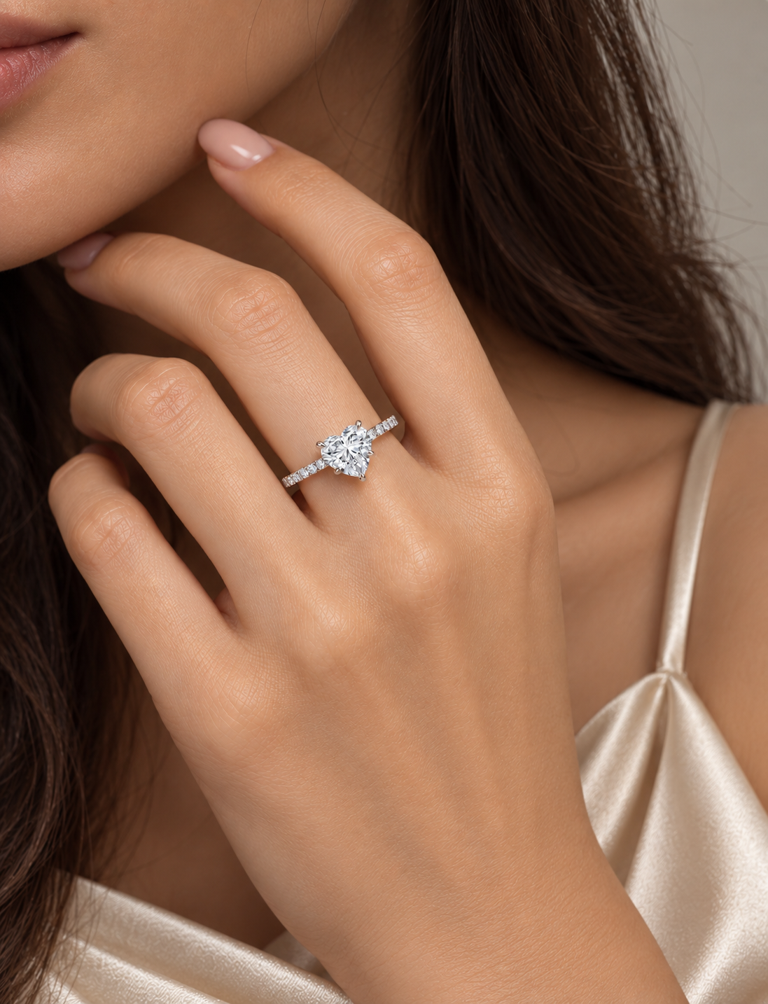 Heart Pavé Diamond Ring
