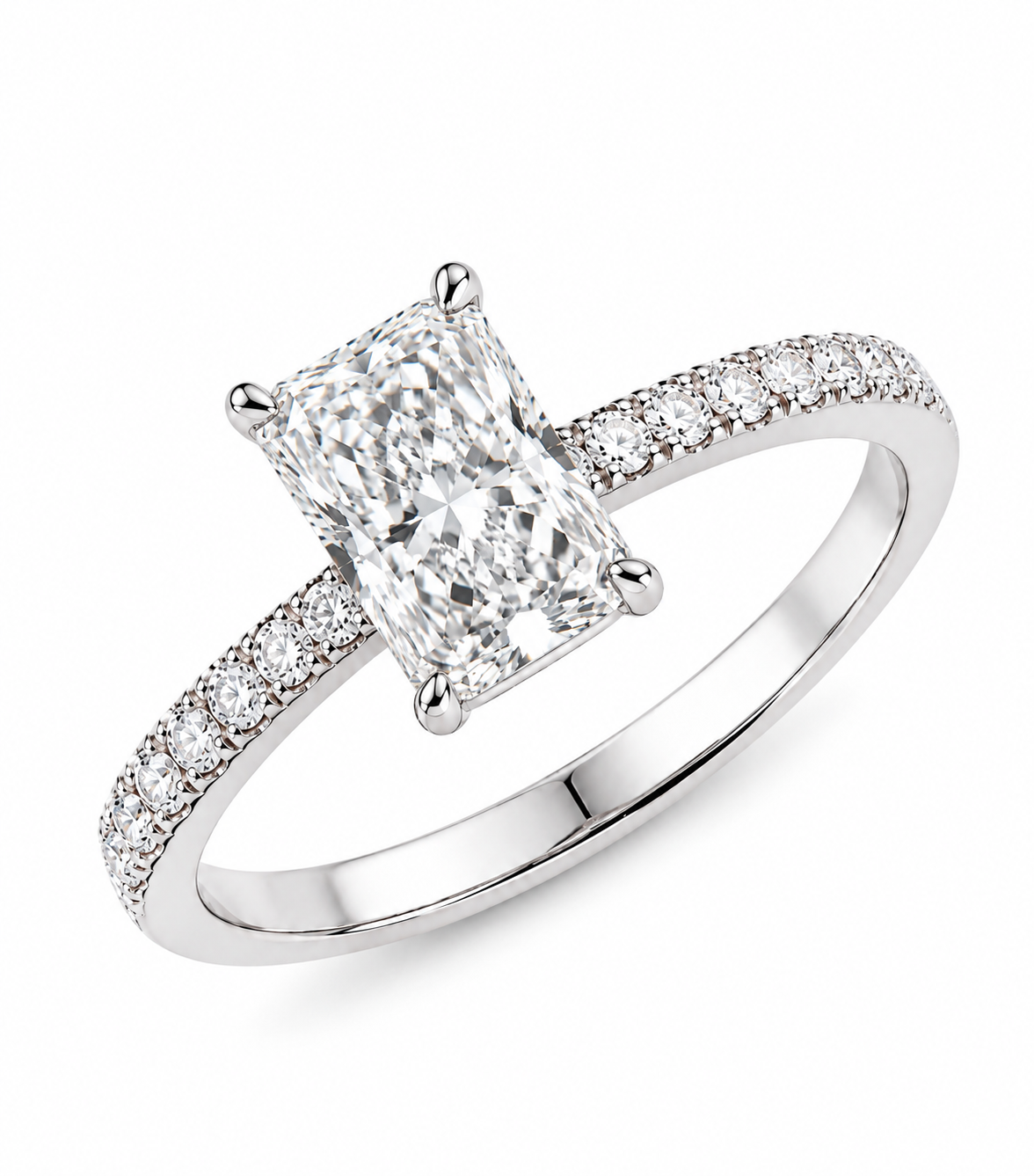 Radiant Pavé Diamond Ring